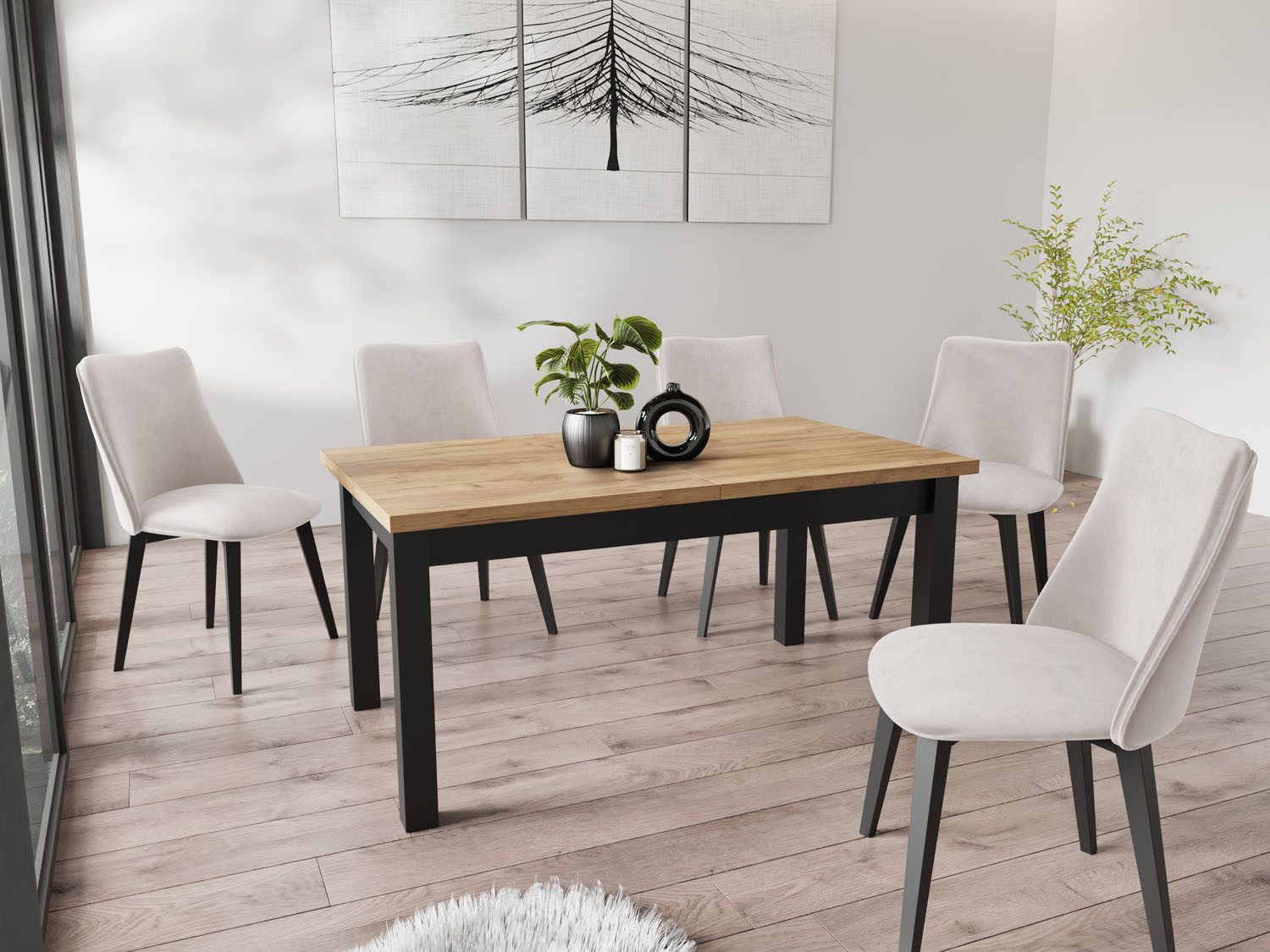 WFL GROUP Esstisch Davidof (erhältlich in 3 Größen – 140/160/160 cm auszieh günstig online kaufen