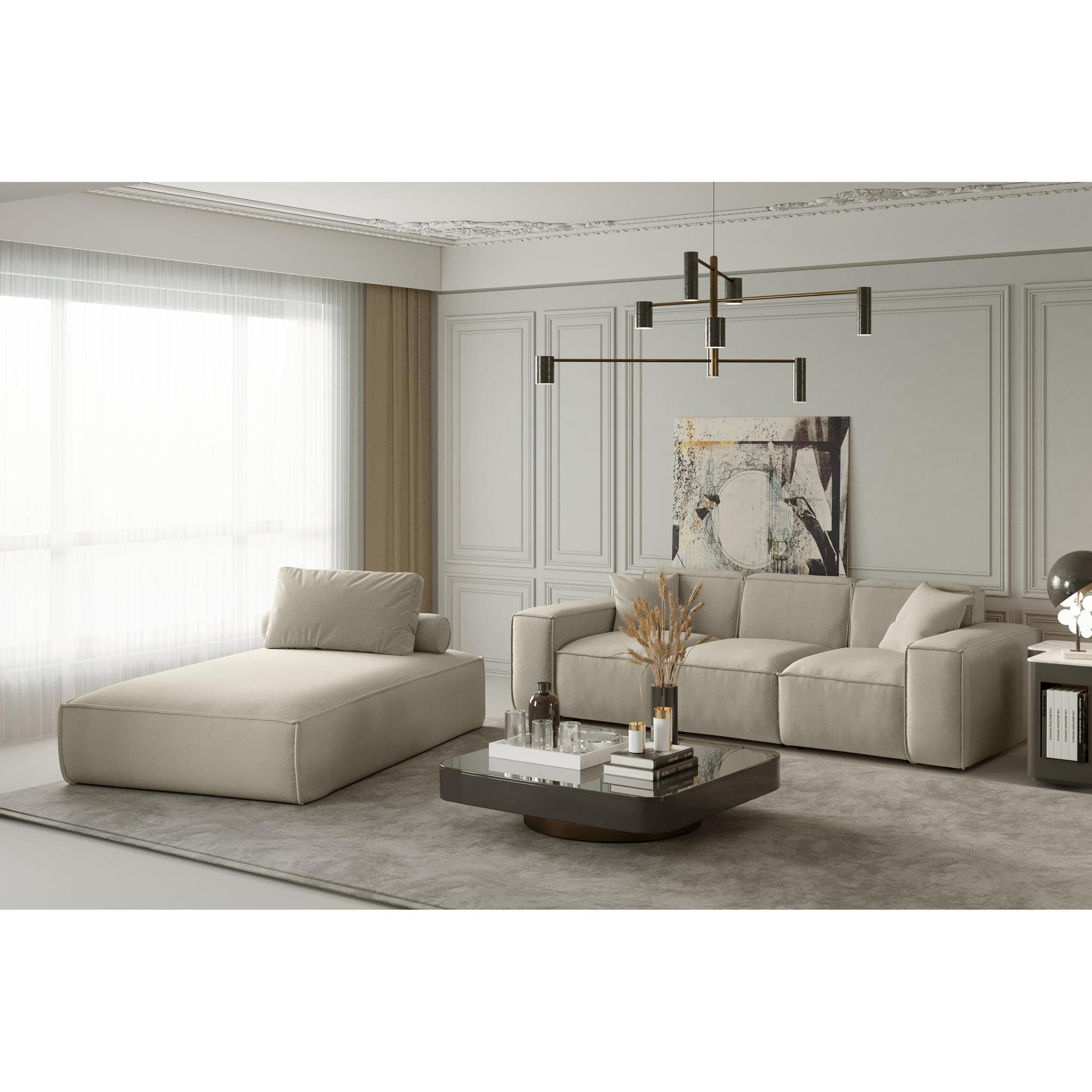 Beautysofa Relaxliege Lugano, mit Wellenfedern, Cord- oder Velvetstoff, gepolstert Lounge Sessel modern, mit zwei Kissen