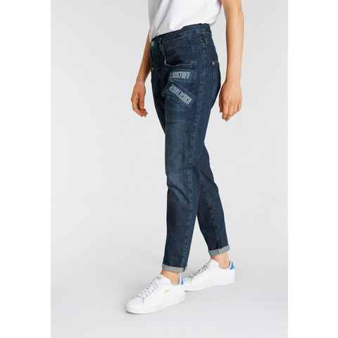 Herrlicher Ankle-Jeans SHYRA CROPPED ORGANIC mit seitlicher Logo-Applizierung