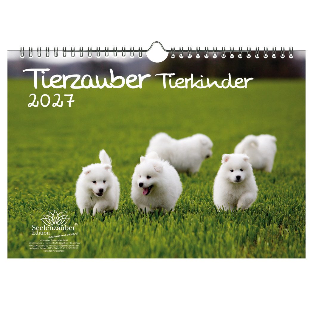 Seelenzauber Wandkalender Tierkinderzauber DIN A4 Kalender für 2027 Tierbabys und Tierkinder