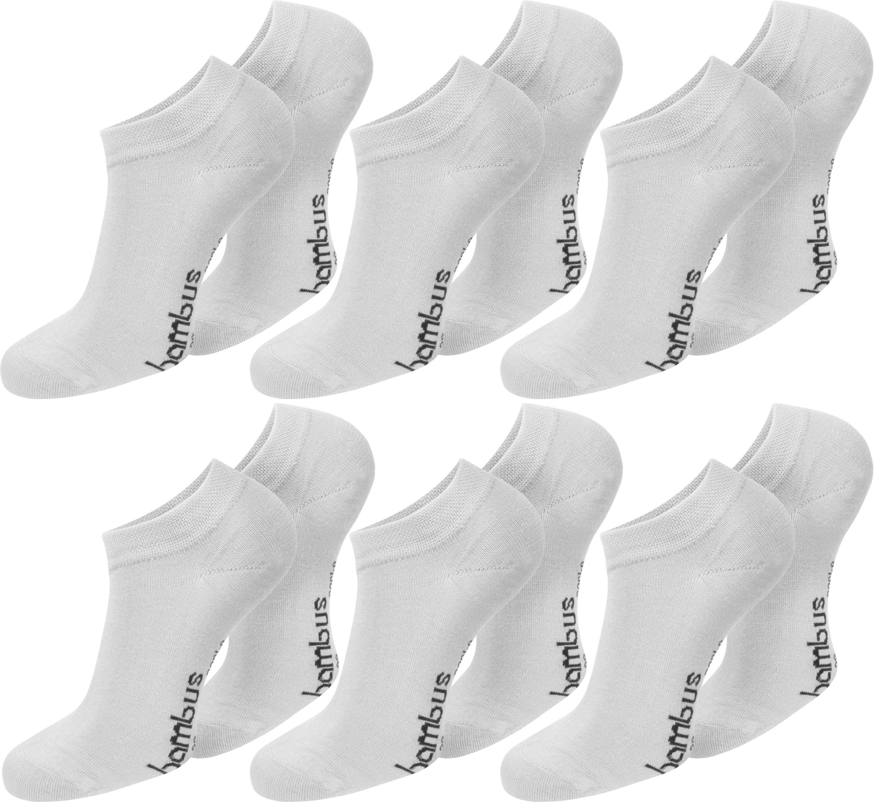 Sneakers Paar) Sneakersocken 6 seidenweich 6 Paar (6er-Set, durch Weiß Viskose normani Bambus-Gesundheitssocken