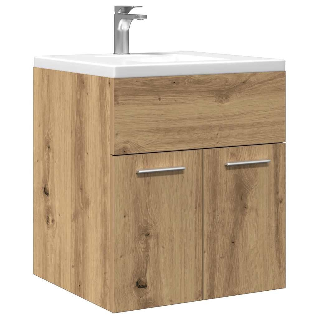 vidaXL Badezimmer-Set Waschbeckenschrank Artisan-Eiche 41x38,5x46 Holzwerks günstig online kaufen