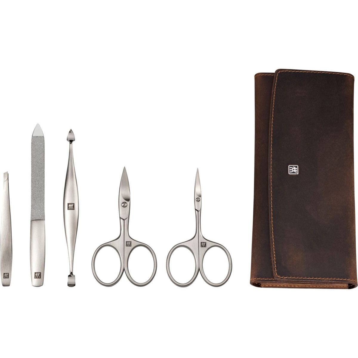 Nagelknipser-Set Maniküre Pediküre Set 5tlg. mit Nagelschere, Leder