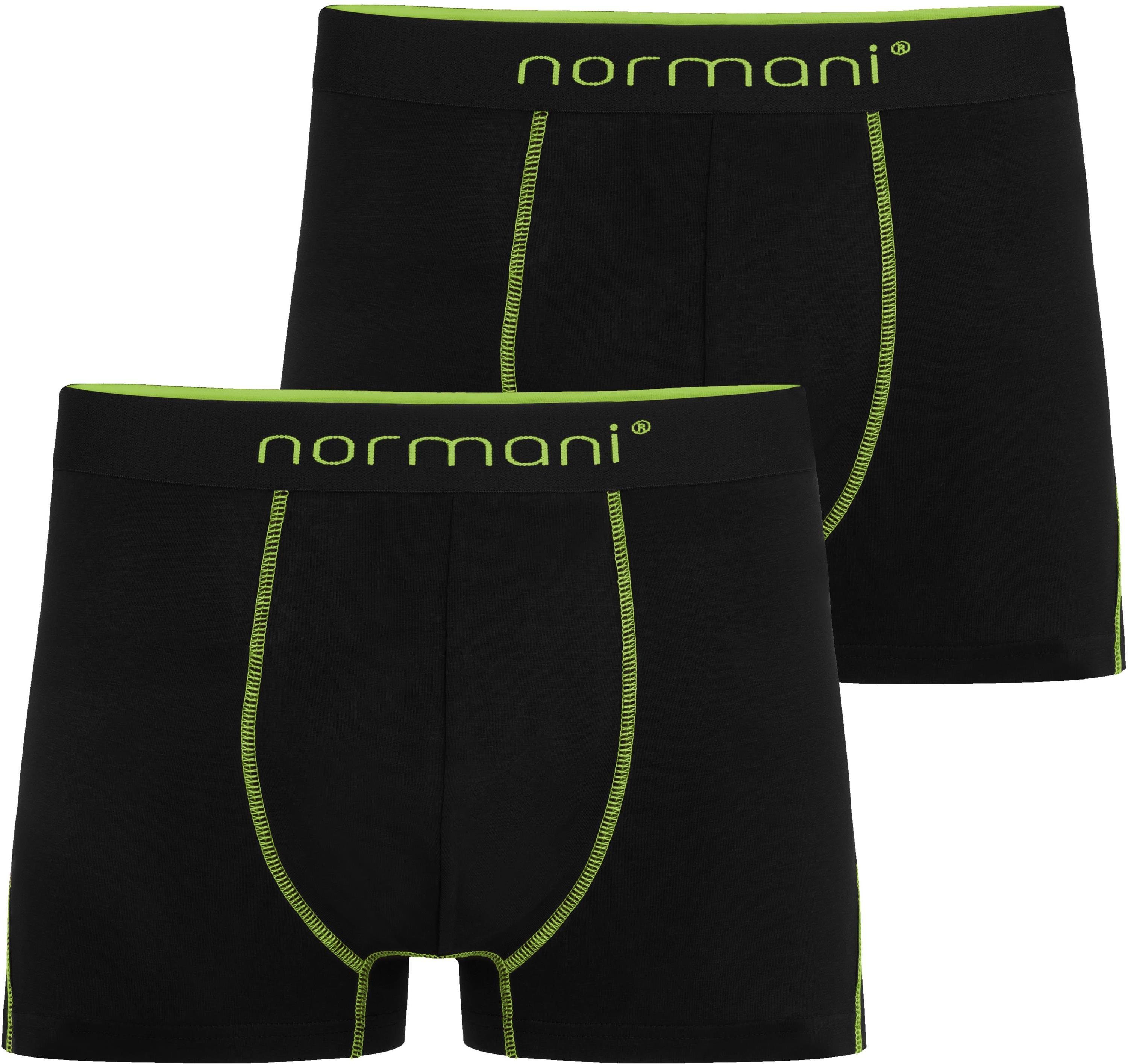 normani Boxershorts 2 Herren Boxershorts Stanley Unterhose aus atmungsaktiver Baumwolle für Männer Grün