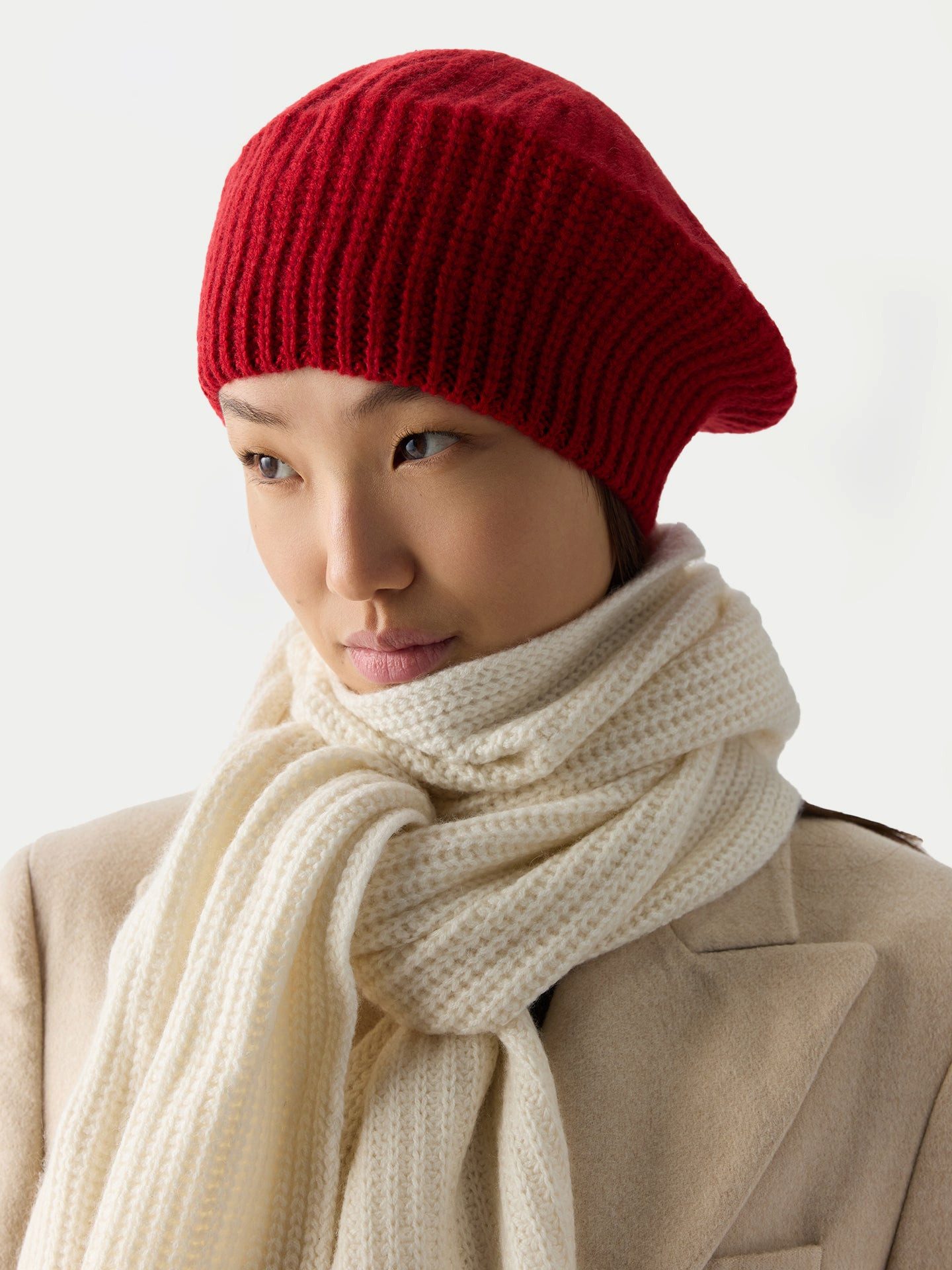 GOBI Cashmere Beanie Strukturierte Strick-Beret