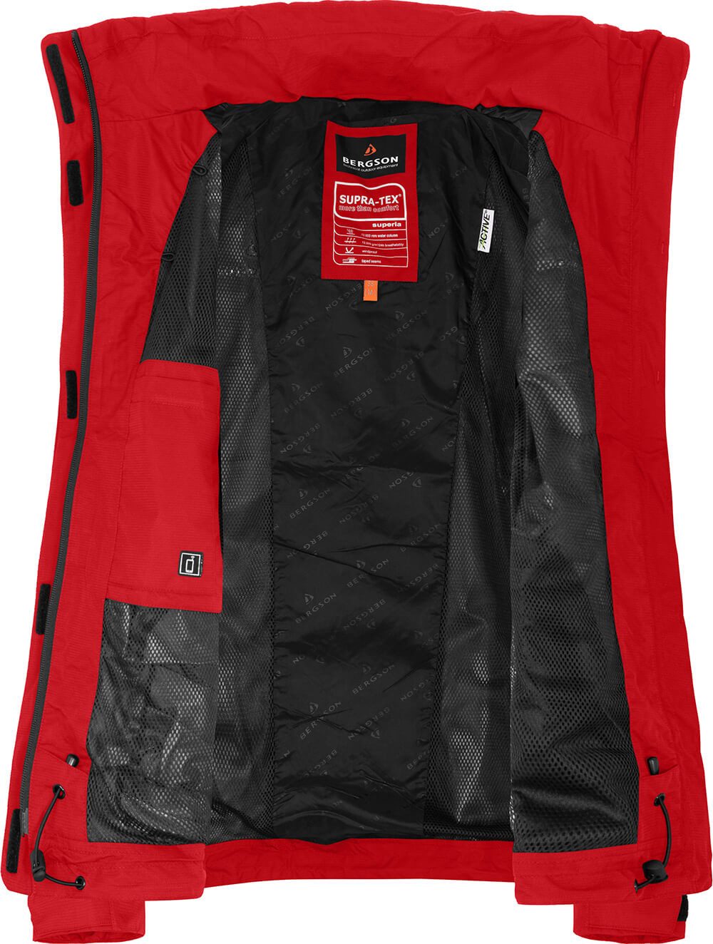 Bergson Regenjacke ROCKRIDER Damen Regenjacke, Netzfutter, 12000 mm Wassersäule, Normalgrößen, sal – Bild 5 von 5