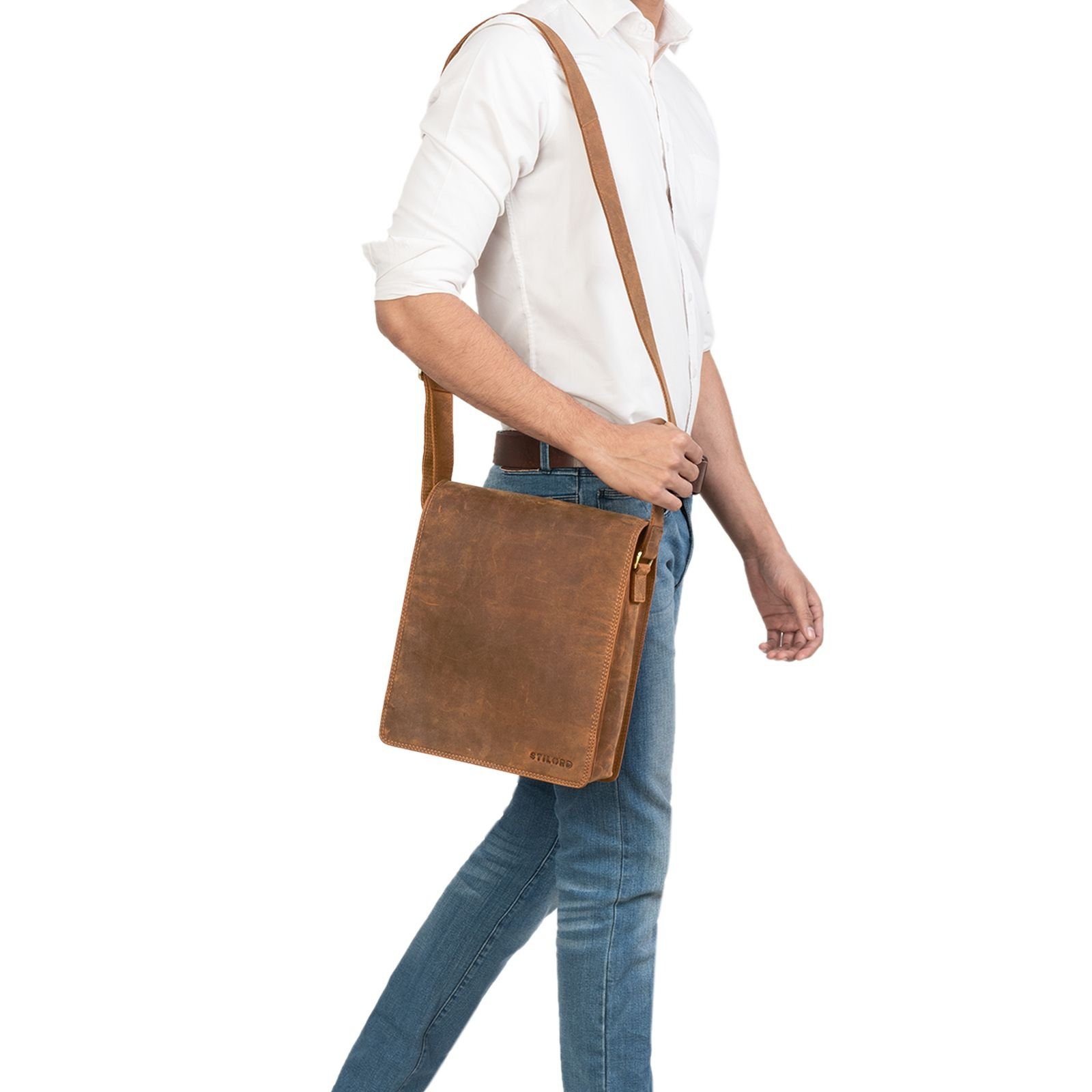 STILORD Schultertasche "Lars" Herren Vintage Umhängetasche Leder mittel-gro günstig online kaufen