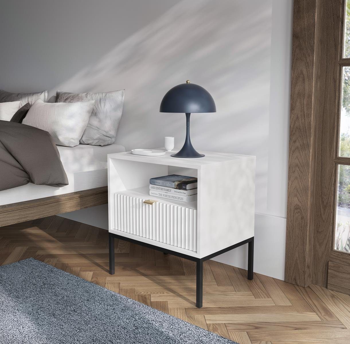 Beautysofa Nachttisch Novia (mit Schublade, Nachtschrank günstig online kaufen