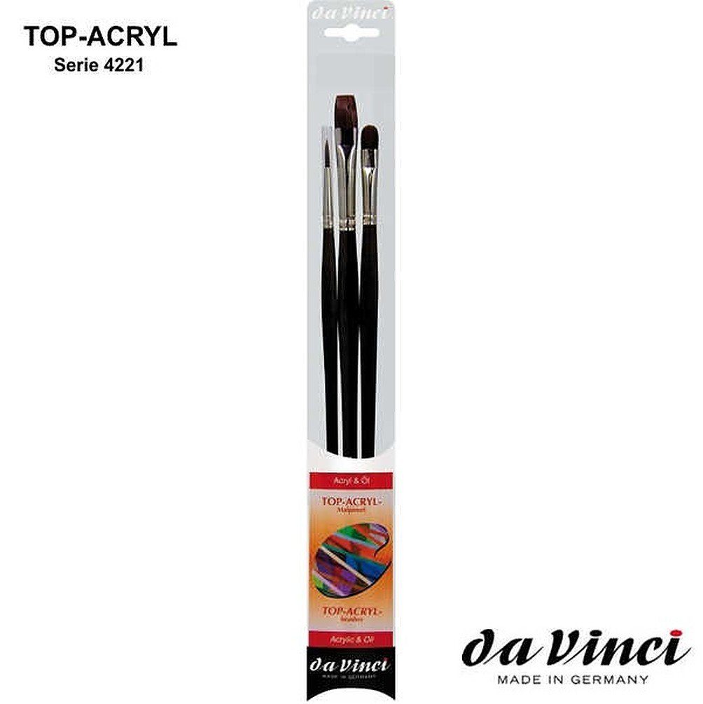 Vinci Acrylpinsel, 3er Pinsel Acryl- Da Stück), Pinselset, Ölpinsel Esagonalstiel Ölmalerei, Acrylmalerei, & Vinci Synthetikfasern, da (3