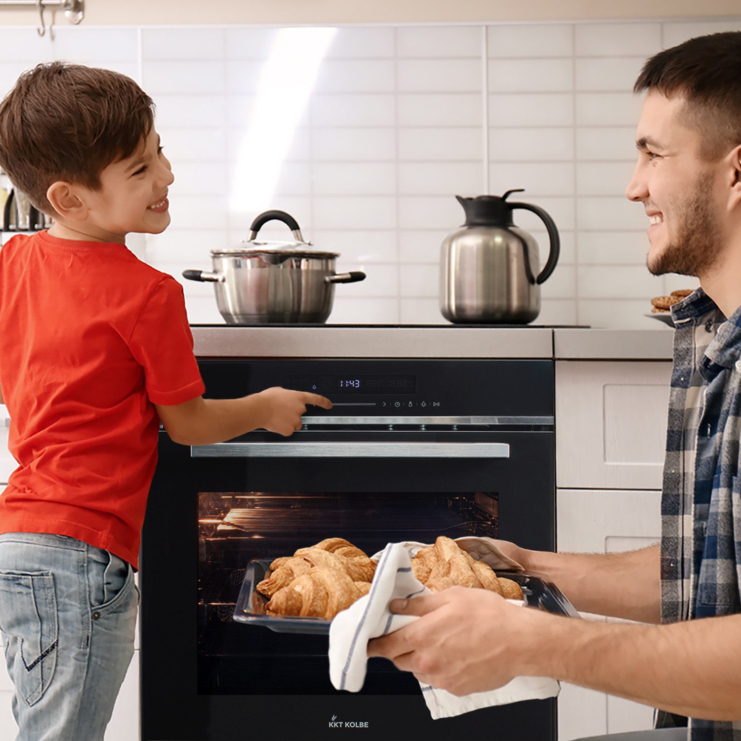 KKT KOLBE Einbaubackofen Airfryer Backofen Elektroherd EB8017ED mit Heißluftfritteuse, mit 2-fach Teleskopauszug, DampfClean, Katalytische Platten, 60cm / Einba – Bild 4 von 5