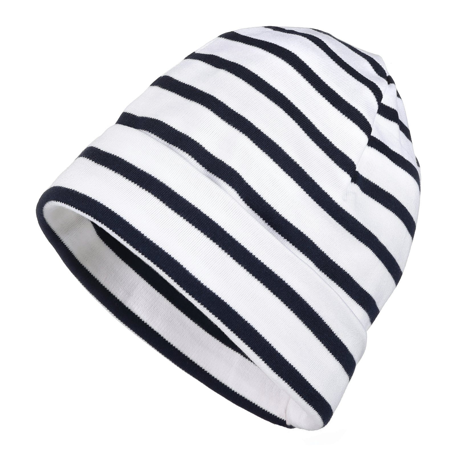 modAS Strickmütze 2530 Unisex Mütze Streifen für Kinder & Erwachsene - Ringelmütze Baumwolle