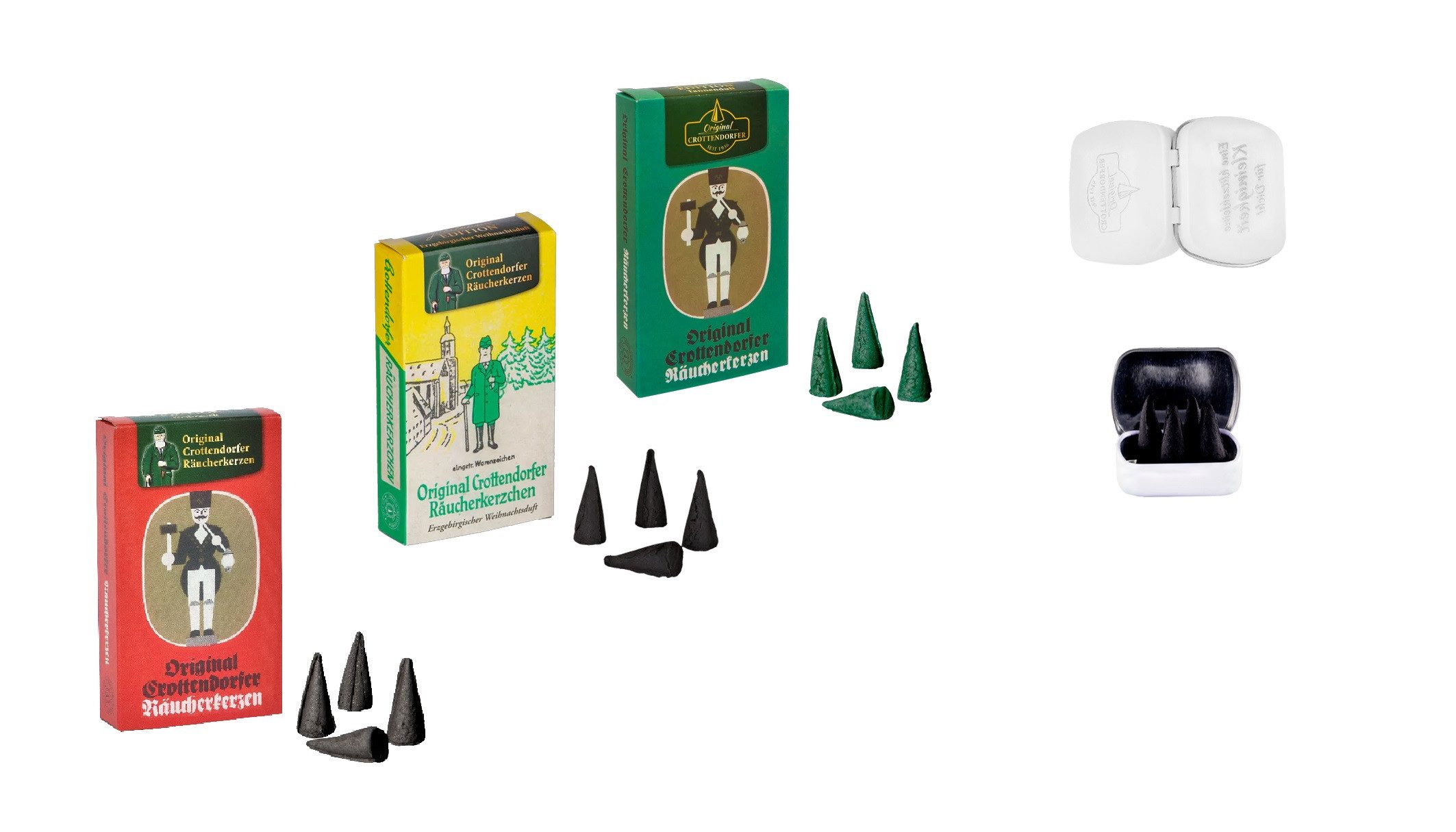Crottendorfer Duftkerze Jubiläumseditionsset - Weihnacht, Weihrauch und Tanne - 3x24 Stück, Magische Weihnachtsdüfte für jeden Raum - Made in Germany