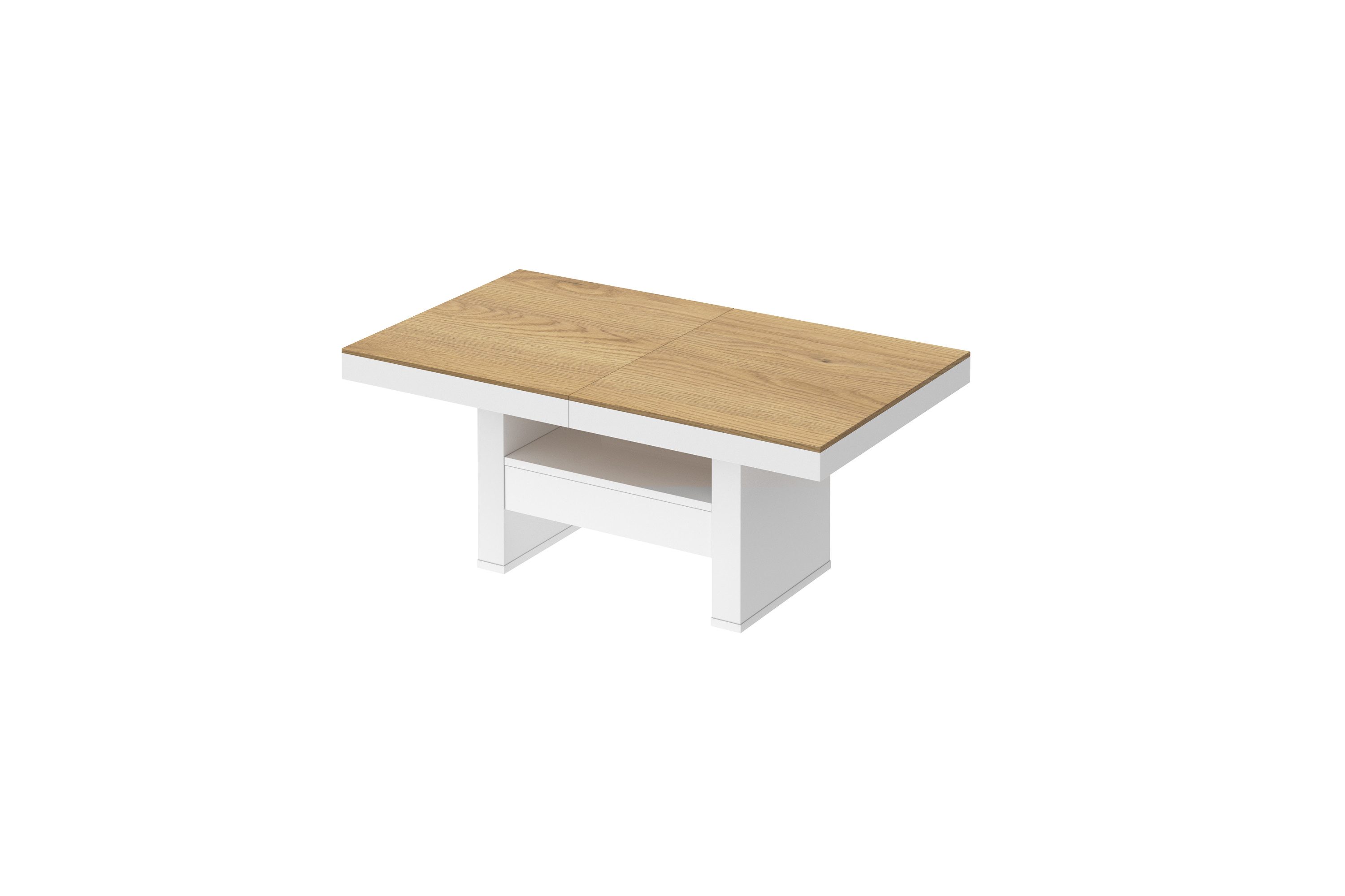 designimpex Couchtisch Design HLU-111 Eiche natur-Weiß günstig online kaufen