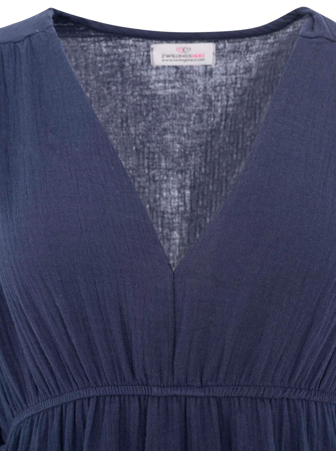 Zwillingsherz Maxikleid Maxikleid Baumwolle Musselin