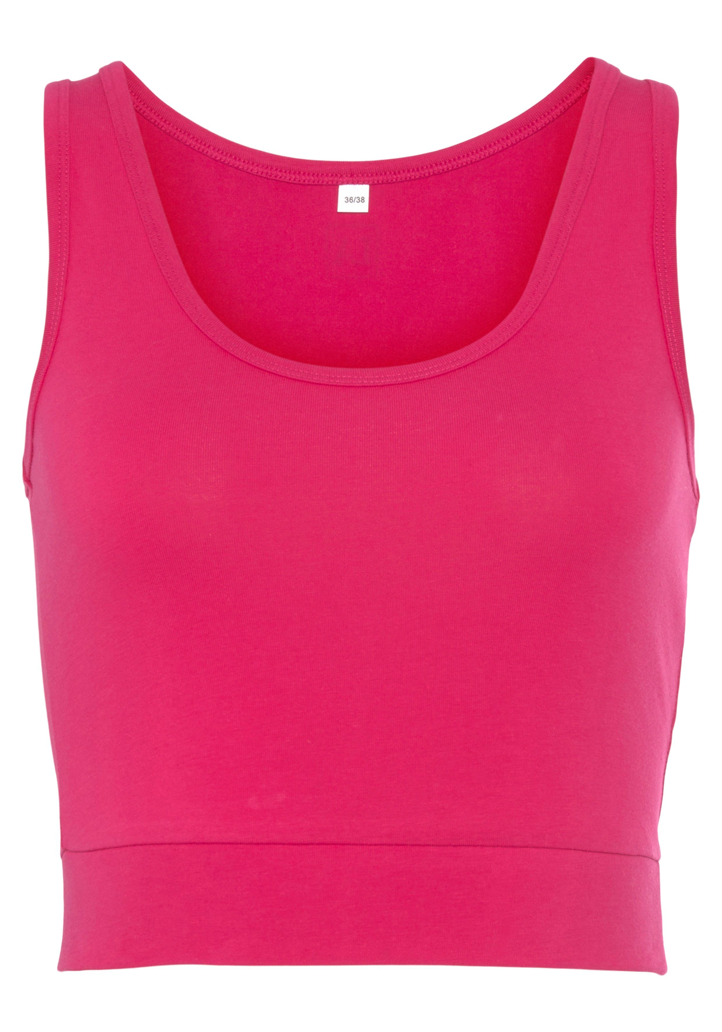 LASCANA Trägern pink ACTIVE -Basic-Crop-Top breiten mit Sporttop