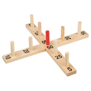 Idena Spiel, Idena 40199 - Ringwurf-Spiel aus Holz mit 9 Spielstäben und 4 Ringen