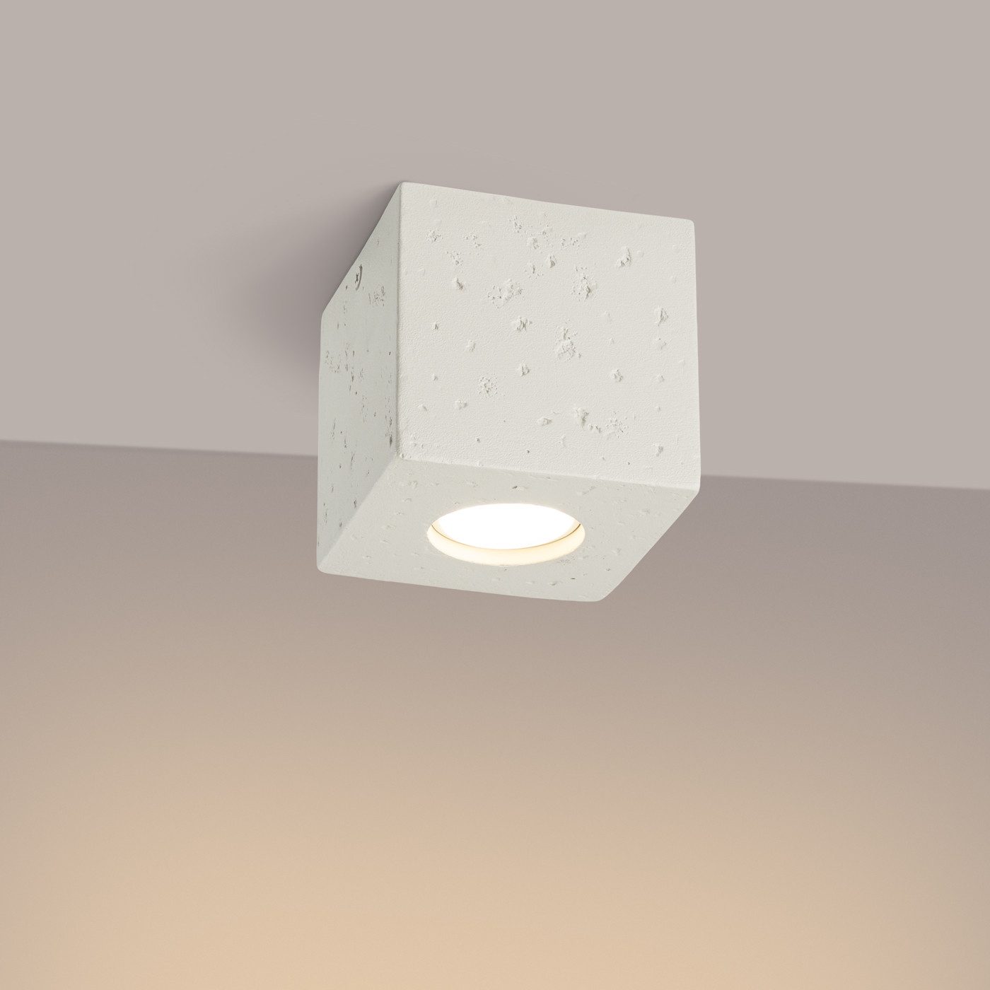 SOLLUX lighting Deckenleuchte Plafond Quad Beton Beige, Nicht enthalten