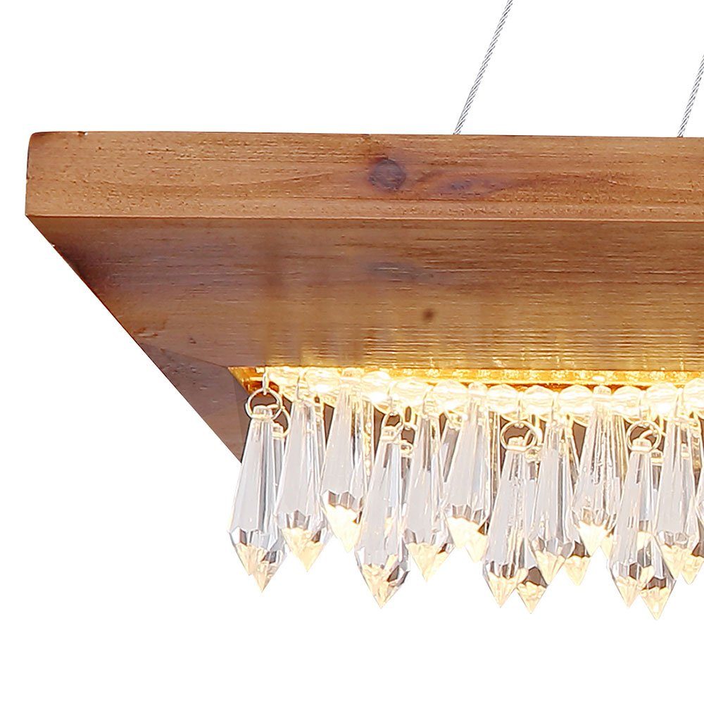 Esszimmerleuchte LED-Leuchtmittel Holz verbaut, LED Globo Pendelleuchte, Pendelleuchte Warmweiß, LED Kristalldekor Hängelampe Holz fest