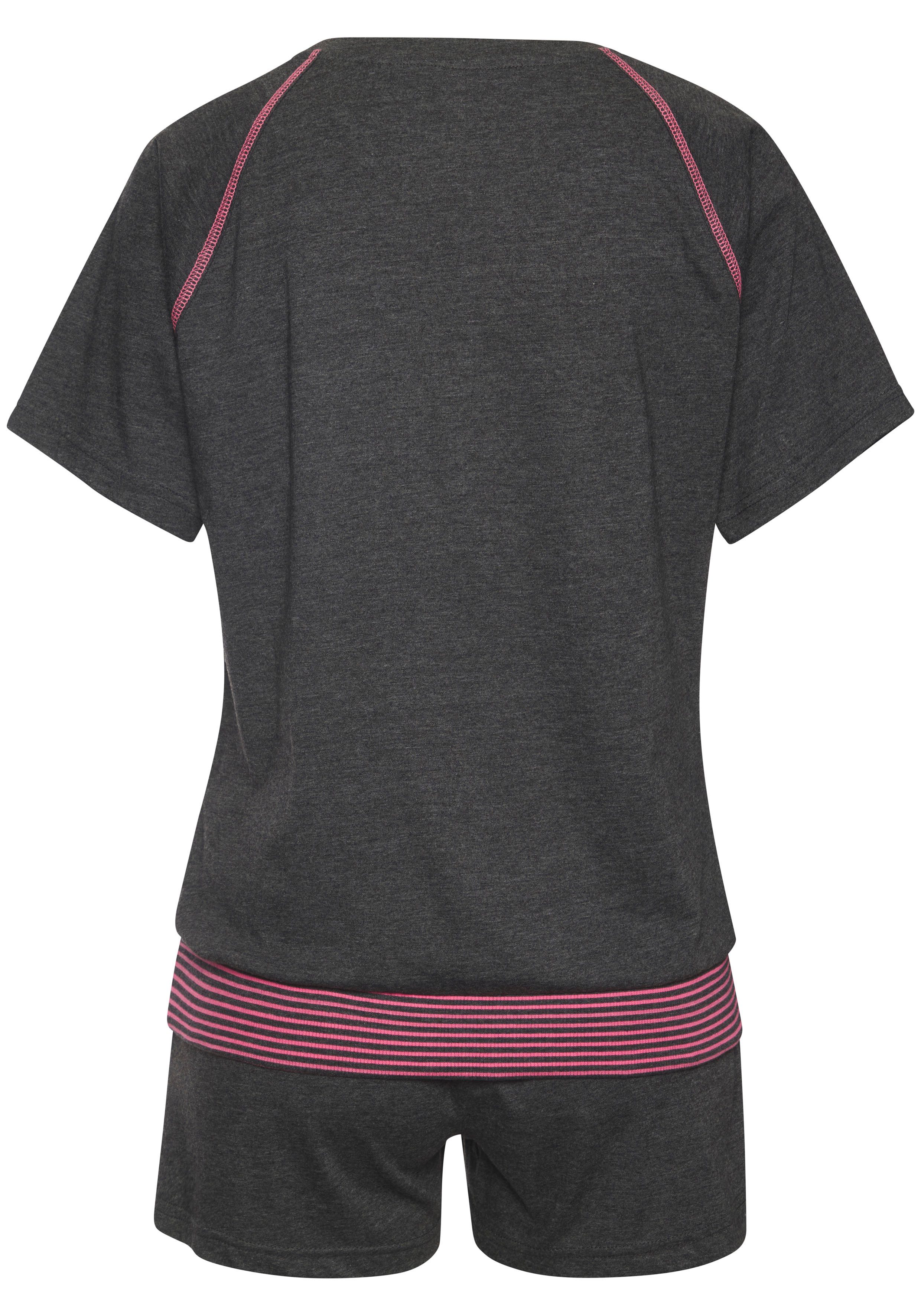 Vivance Dreams Shorty (Set, 2 tlg) mit dekorativen Flatlock-Nähten in Neonfarben