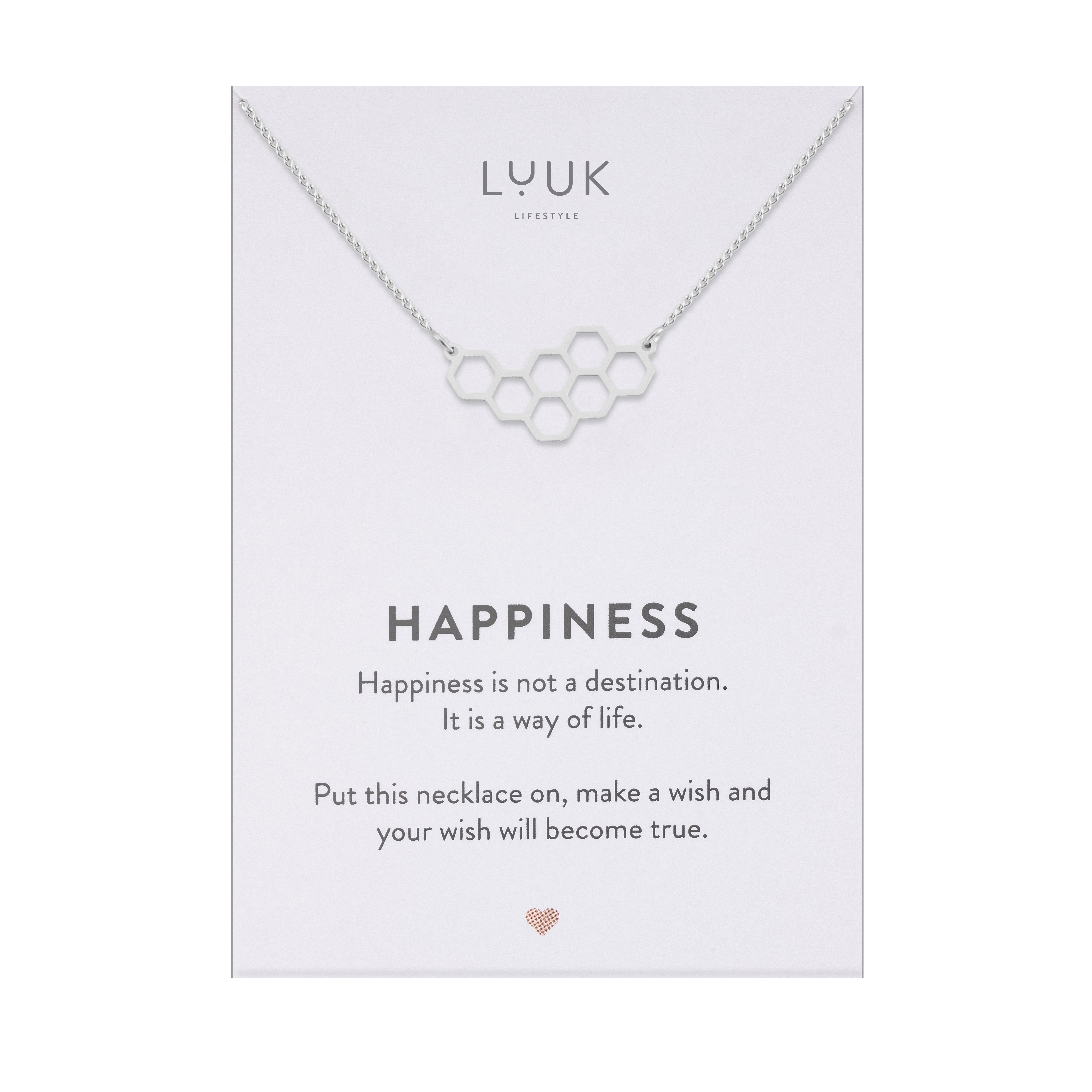 LUUK LIFESTYLE Kette mit Anhänger Honigwabe, wasserfeste Edelstahl Halskette
