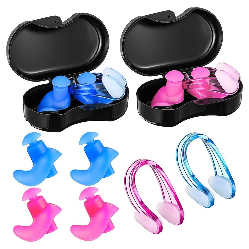 wimm Schwimm-Ohrstöpsel 2 Sets Silicone Swimming Clip Waterproof Nose Earplugs