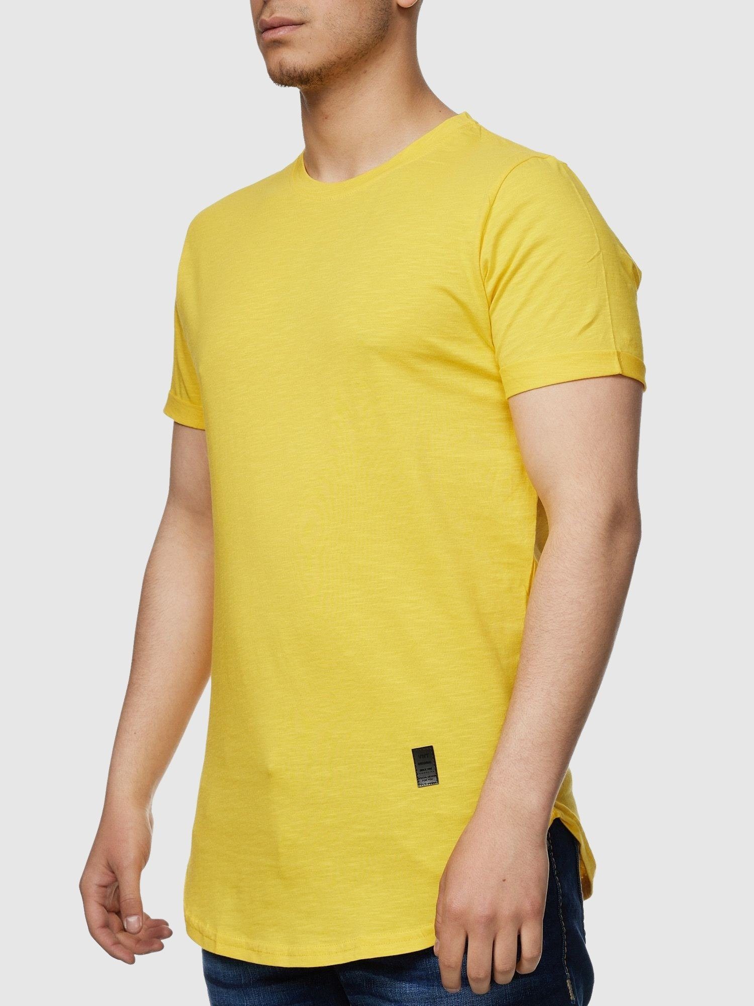John Kayna T-Shirt John Kayna T-Shirt TS-3659 (Shirt Polo Kurzarmshirt Tee, 1-tlg) Fitness Freizeit Casual Gelb