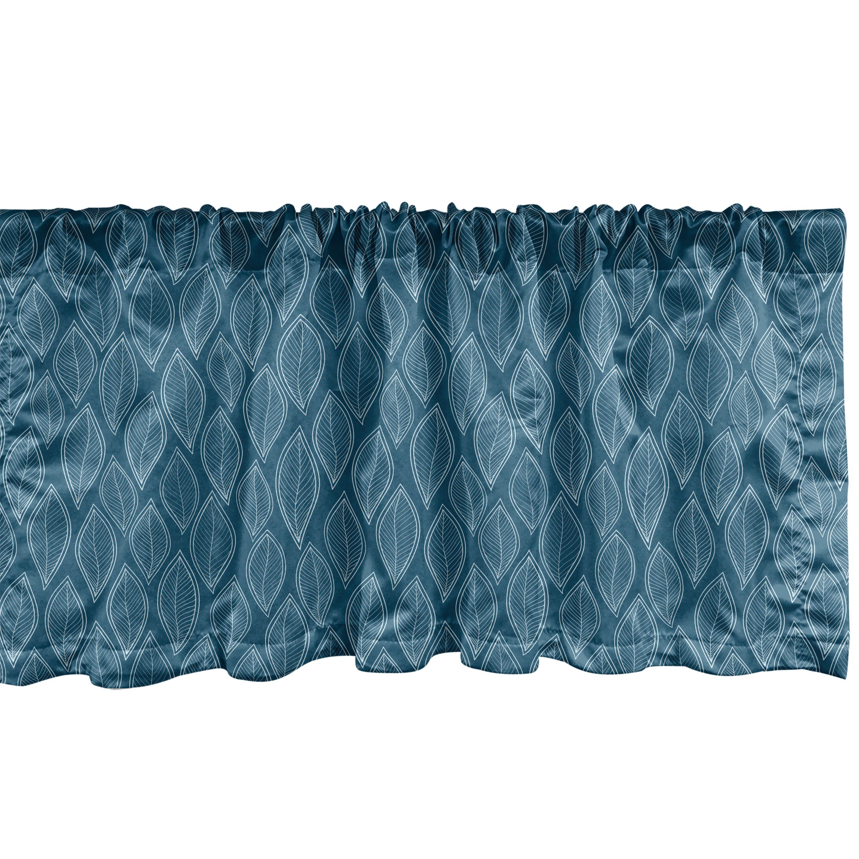 Scheibengardine Vorhang Volant für Küche Schlafzimmer Dekor mit Stangentasche, Abakuhaus, Microfaser, Natur Moderne Blätter Motivbild