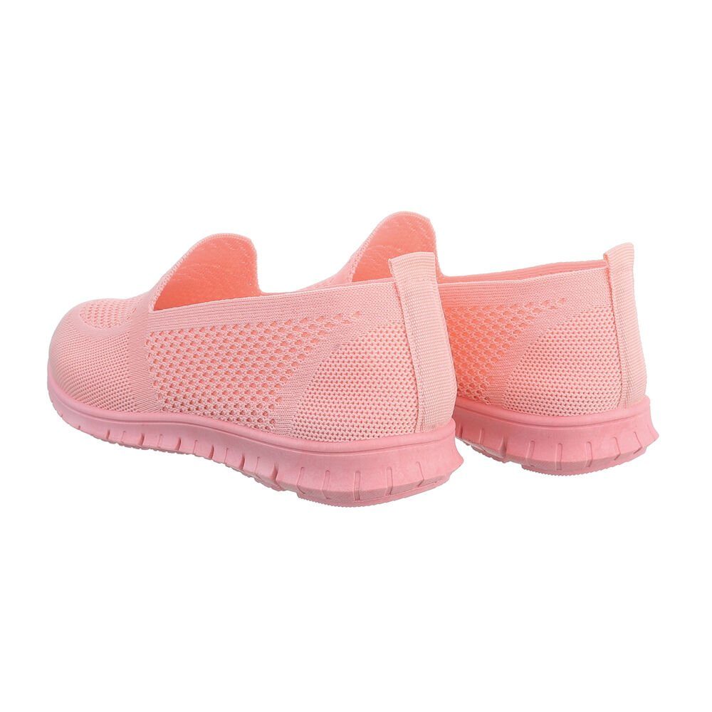 Damen Flach Slipper Sneakers in Low-Top Rosa Freizeit Low Ital-Design