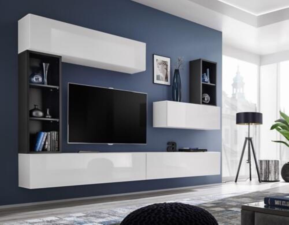 JVmoebel Wohnwand Designer Wohnwand Wandregale tv Modern Wohnzimmer Luxus Möbel Neu, Made in Europa