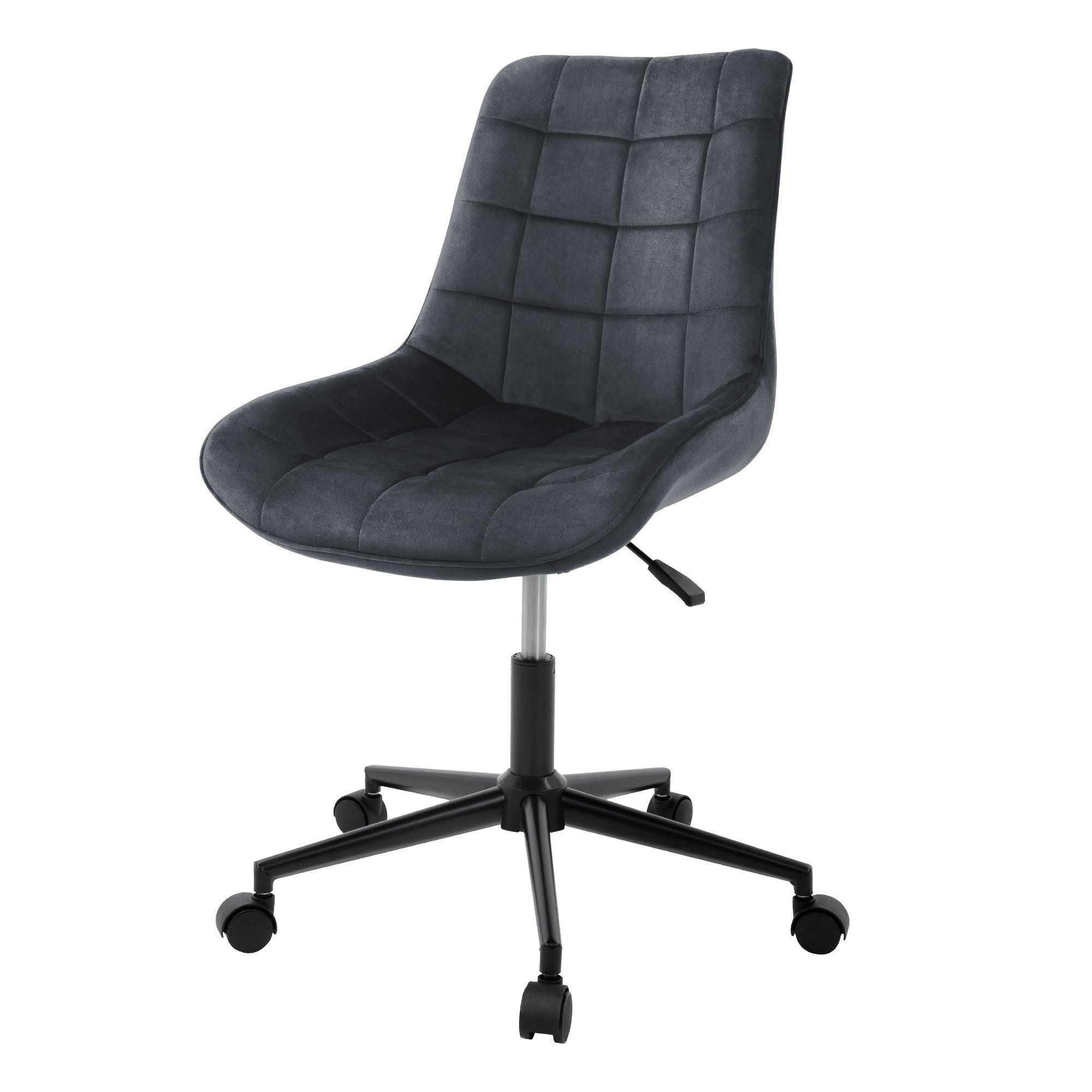ML-DESIGN Bürostuhl Polsterstuhl 360° für Büro, 5 & Samt Rollen Home Ergonomisch höhenverstellbar aus mit Drehstuhl Schreibtischstuhl Grau Office