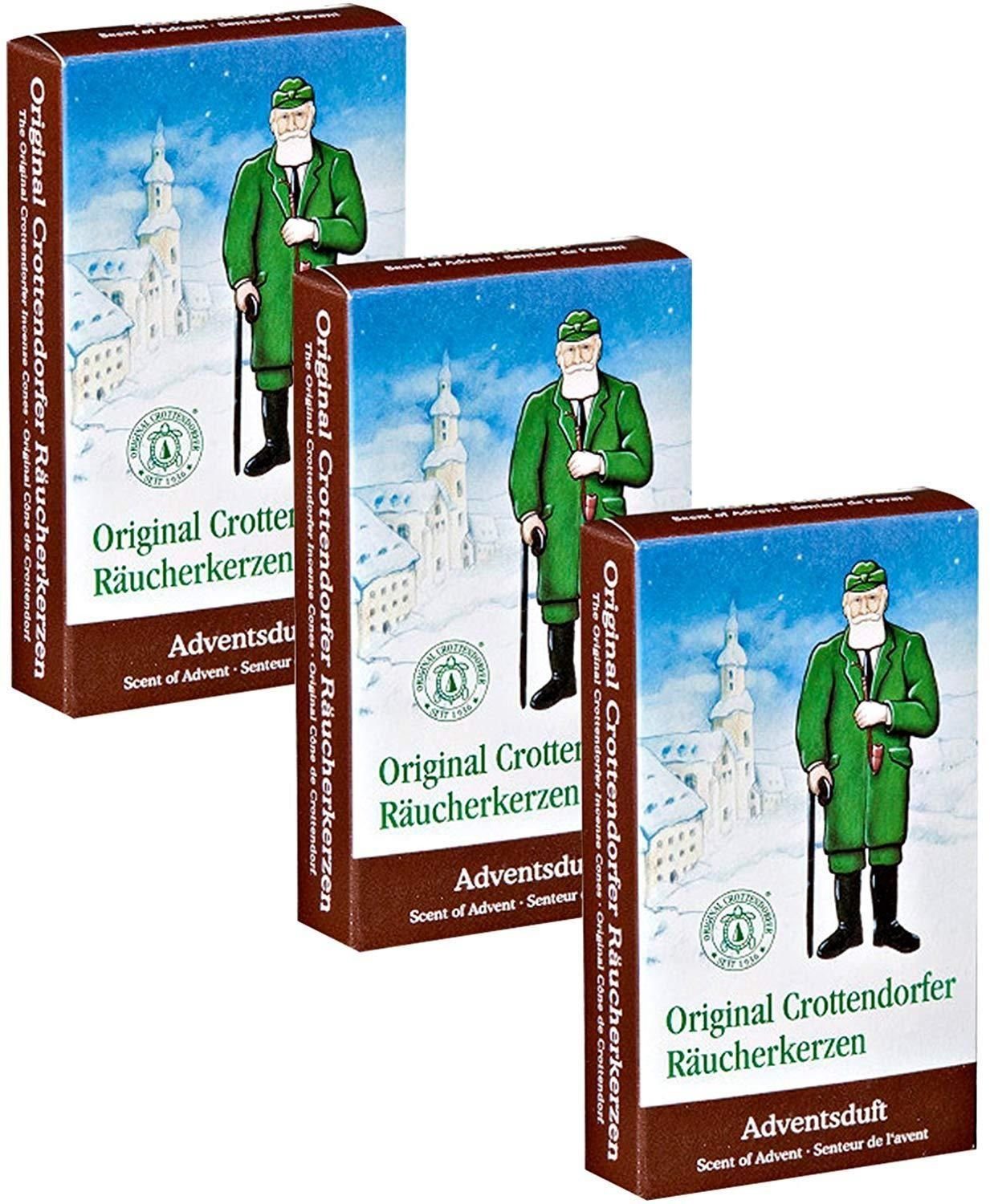 Crottendorfer Duftkerze 3 Päckchen - Adventsduft - 24er Packung