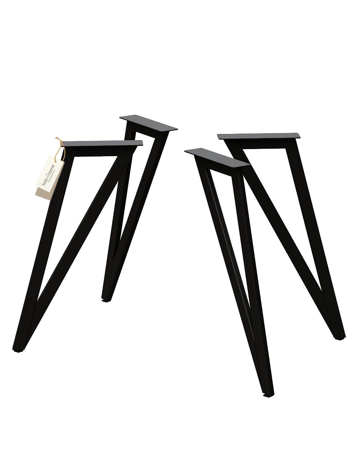 holz4home® Tischgestell Tischbeine aus Metall I Gestell in schwarz pulverbeschichtet I Set