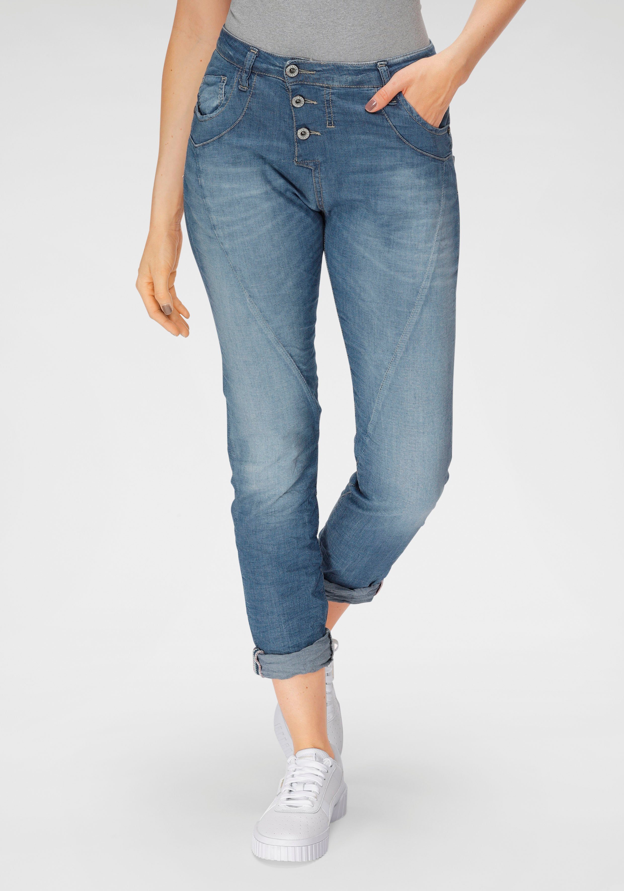 Please Jeans Boyfriend-Jeans P 78A Original Boyfriend-Cut, Krempelbares  Bein, Markenlabel und Eingrifftaschen | Röhrenhosen
