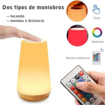 Jioson LED Nachttischlampe Tischlampen Tischleuchte RGB Touch Dimmbar Schreibtischlampe Leuchten, 13 Farbe, verstellbar, Farbwechsler, mit Fernbedienung, Farbeinstellung durch Berührung 3 Modi 5-stufiges Dimmen Zeitschaltuhr