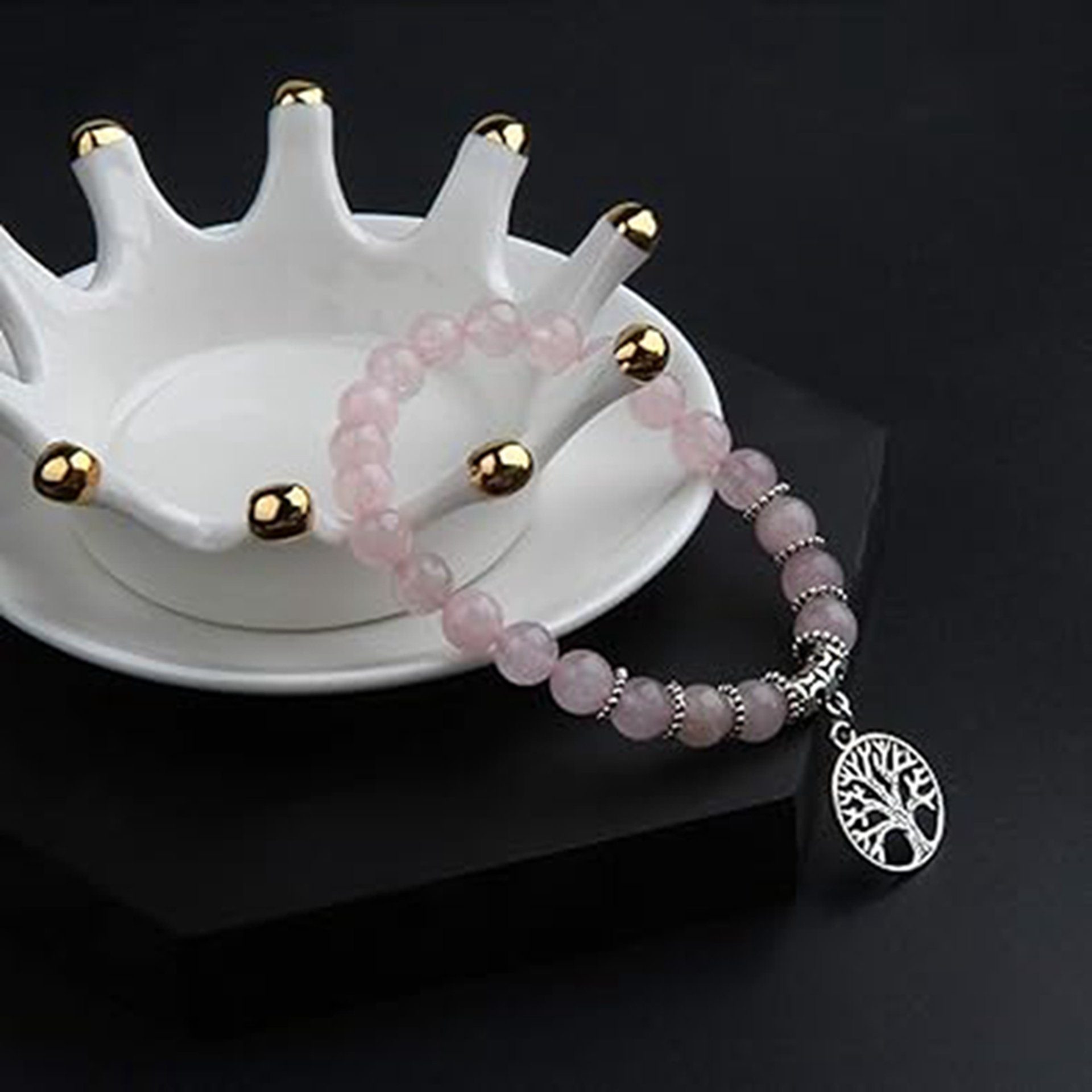 WaKuKa Armband Baum des Lebens Onyx-Edelstein-Chakra-Perlen-Armband-Set Stil2
