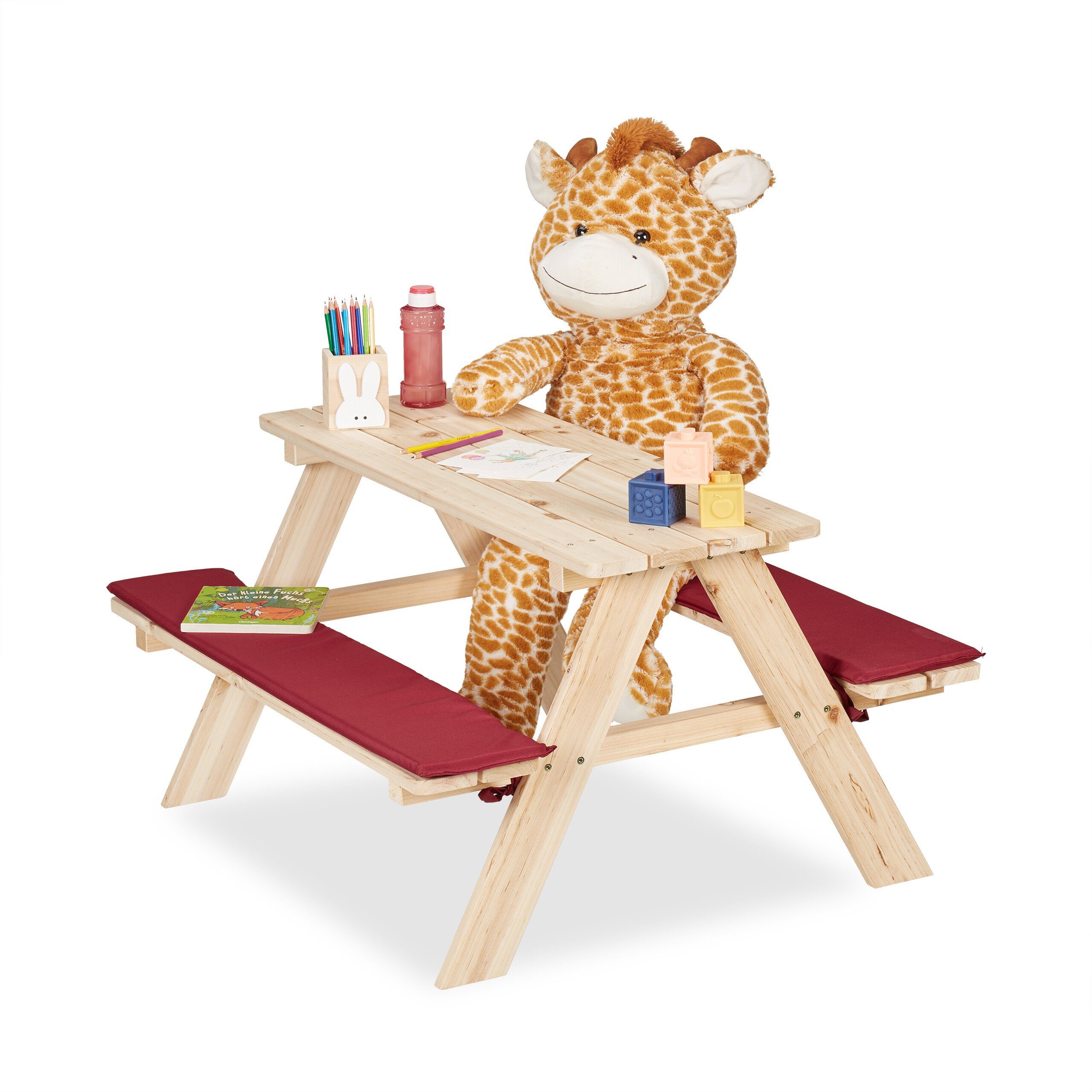 relaxdays Garten-Kindersitzgruppe Kindersitzgruppe aus Holz mit günstig online kaufen