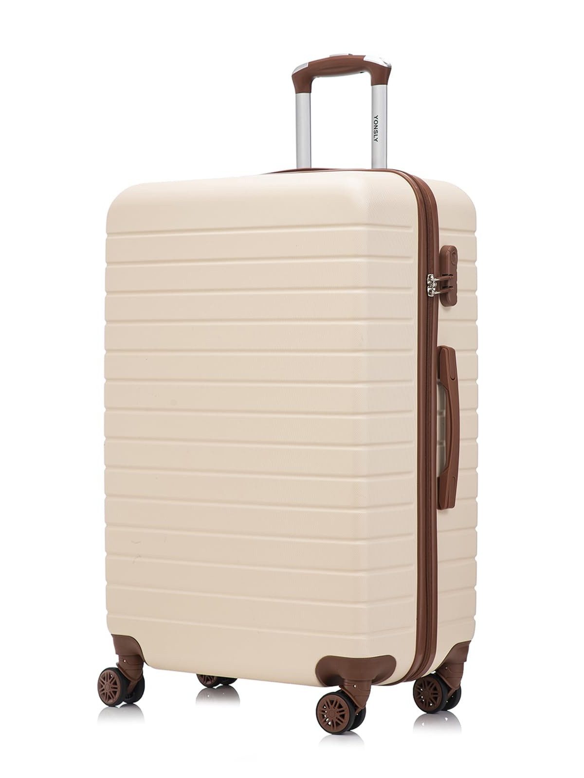 YONSLY Koffer Reisekoffer Hartschale ABS in S, M, L oder XL für jede Reise, 4 Rollen, 360°-Doppelrollen, Zahlenschloss, weicher Gummigriff, leicht