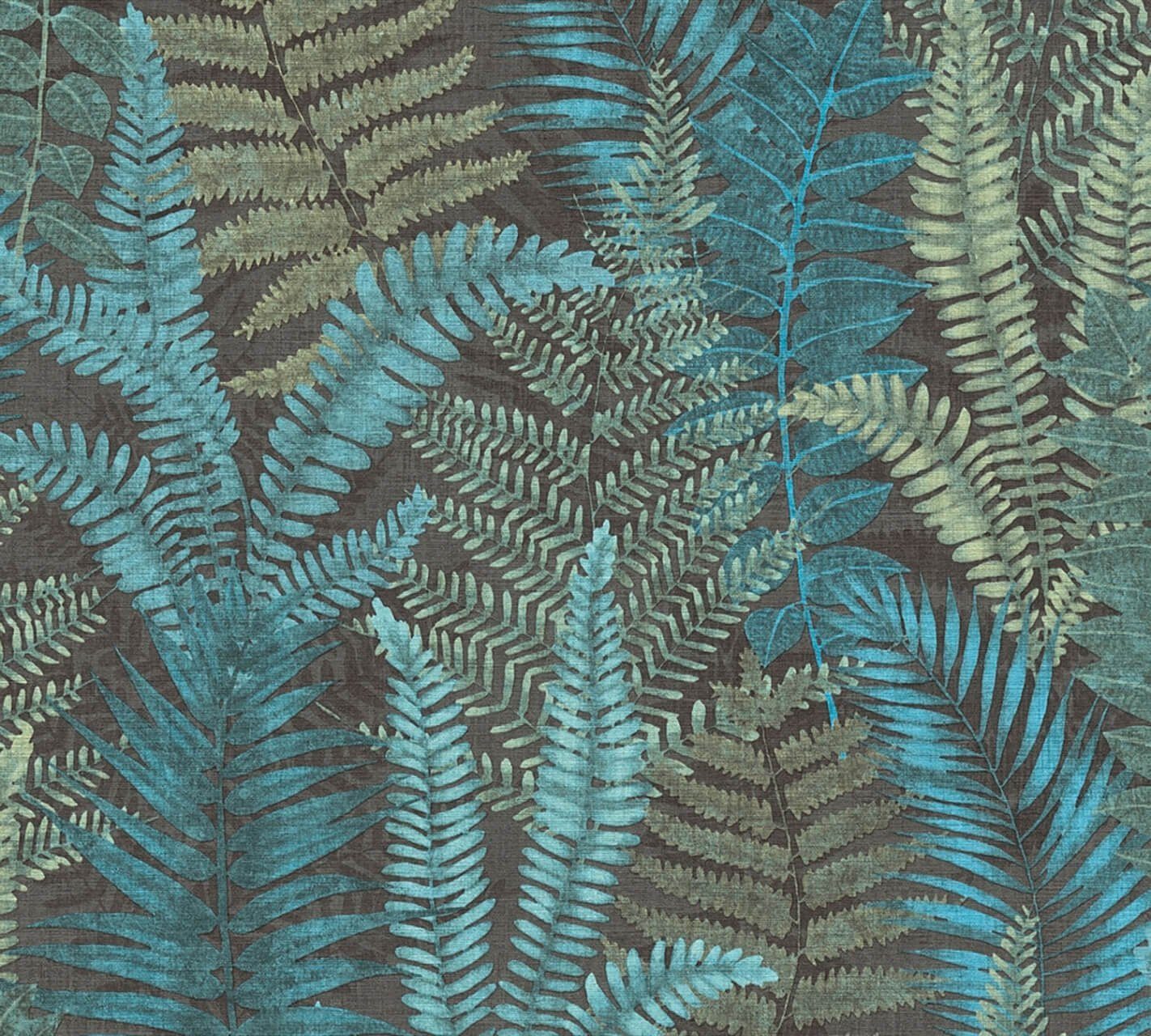 KUNSTLOFT Vliestapete Fame in Foliage 0.53x10.05 m, matt, lichtbeständige Design Tapete natur, blau
