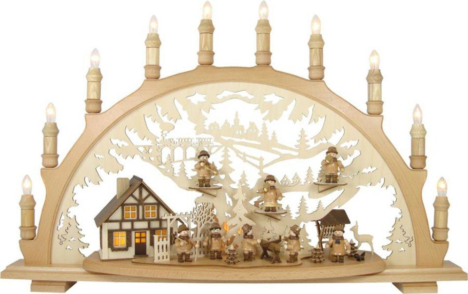 Osterhase Lenk und Sohn Lichterbogen Erzgebirge mit Waldarbeitern