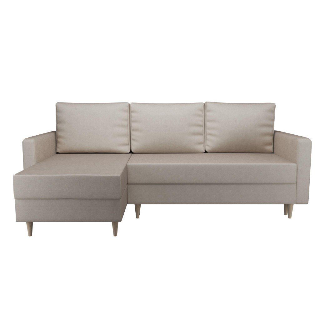 EU CALISTO Beige Made Schlafsofa Furnix SA17 mit 2 Polstercouch mit L-Form Bettkästen, in Schlaffunktion,