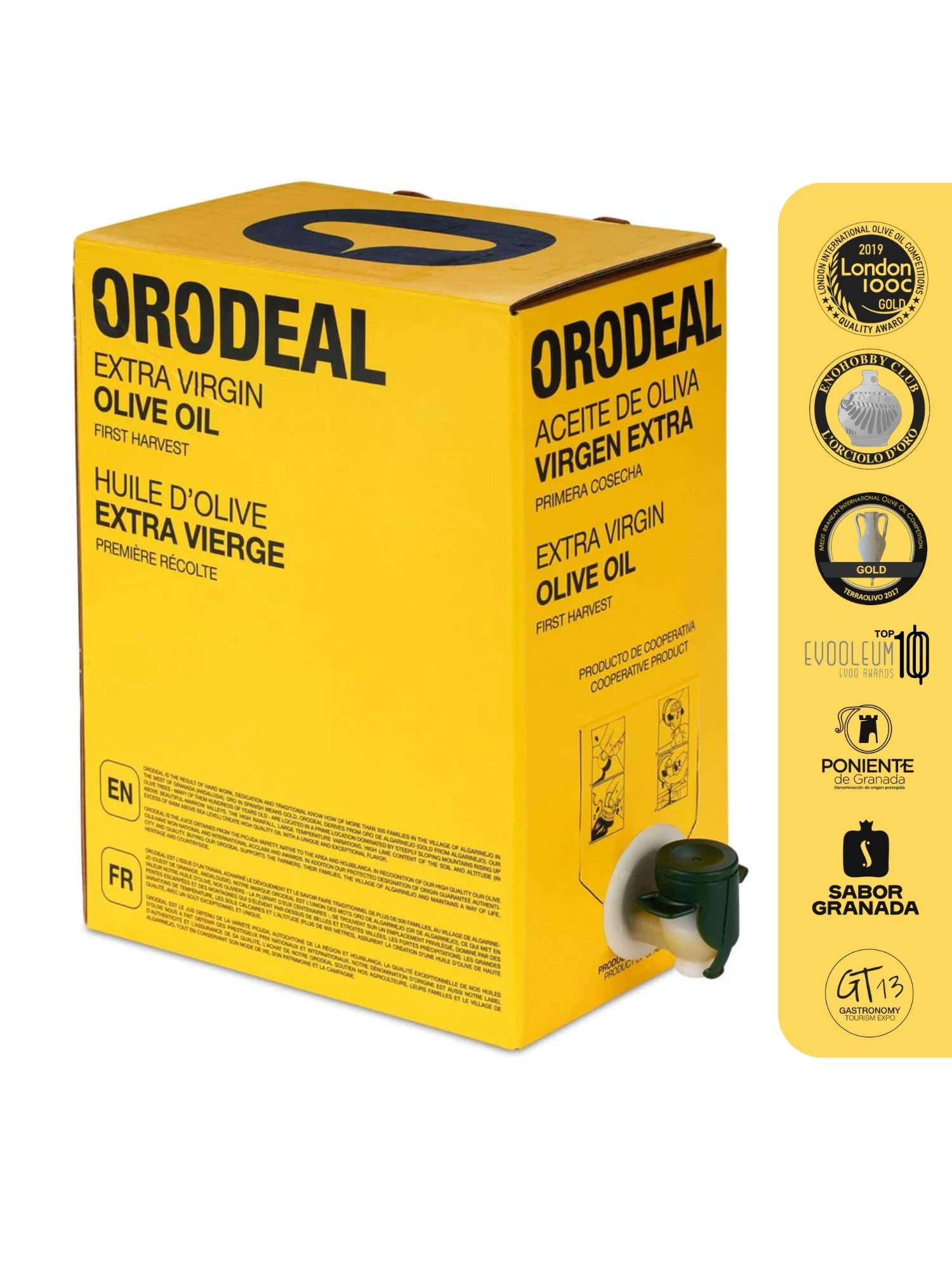 ORODEAL Speiseöl Premium Olivenöl Nativ Extra - Frühernte 3L Bag-in-Box Spanien, 1 x, Frühernte, Kaltgepresst, niedriger Säuregehalt (0,2-0,3)