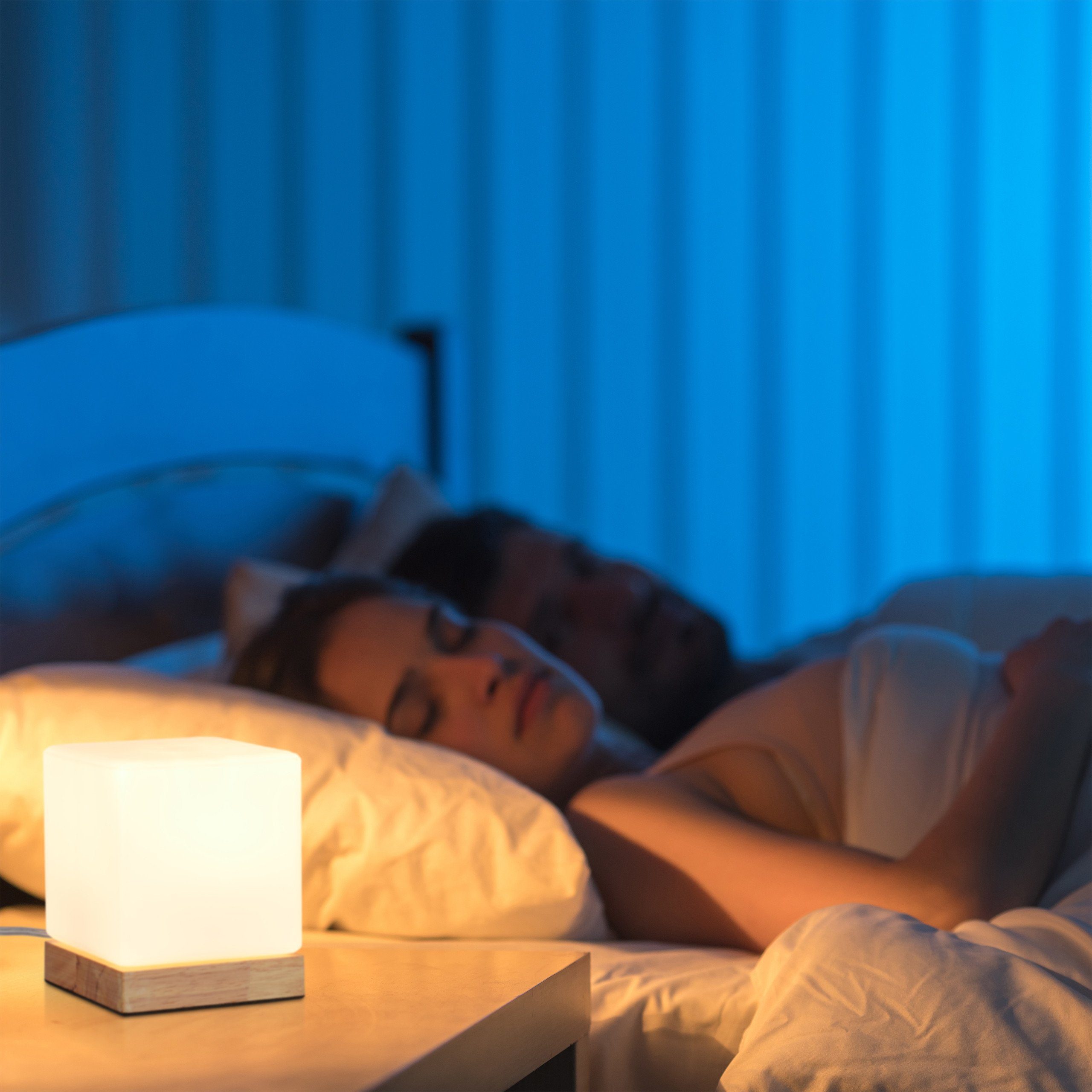 Würfel Milchglas, Tischleuchte Tischlampe relaxdays aus