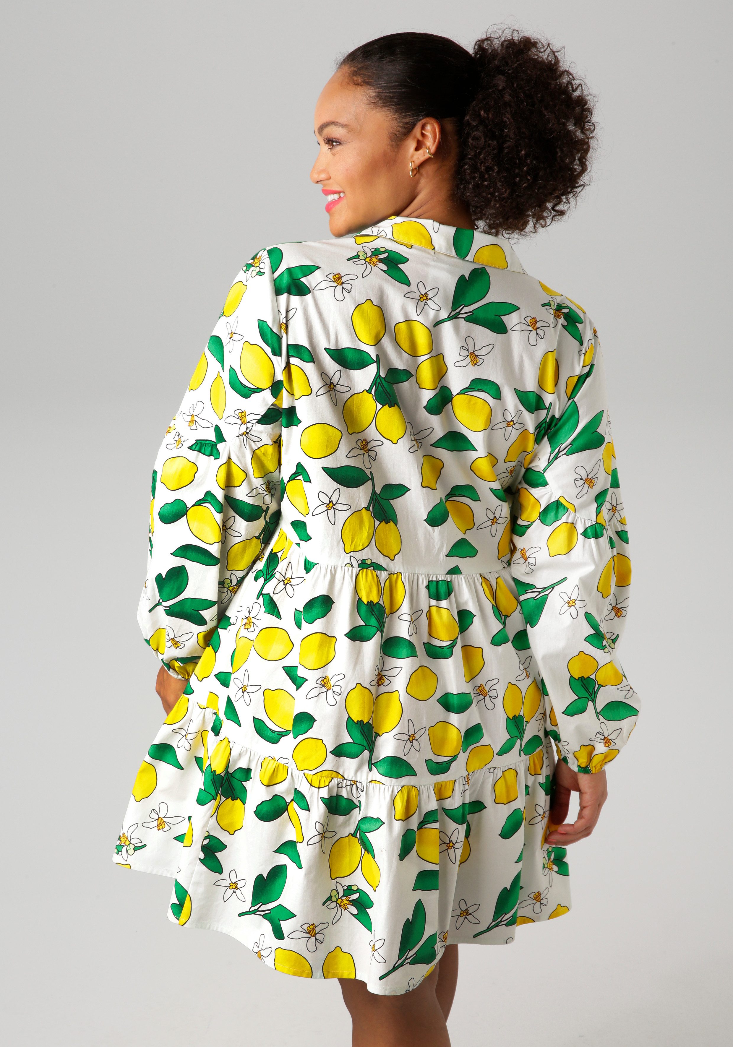 Aniston PLUS Longtunika in Unifarben oder mit Zitronendruck günstig online kaufen