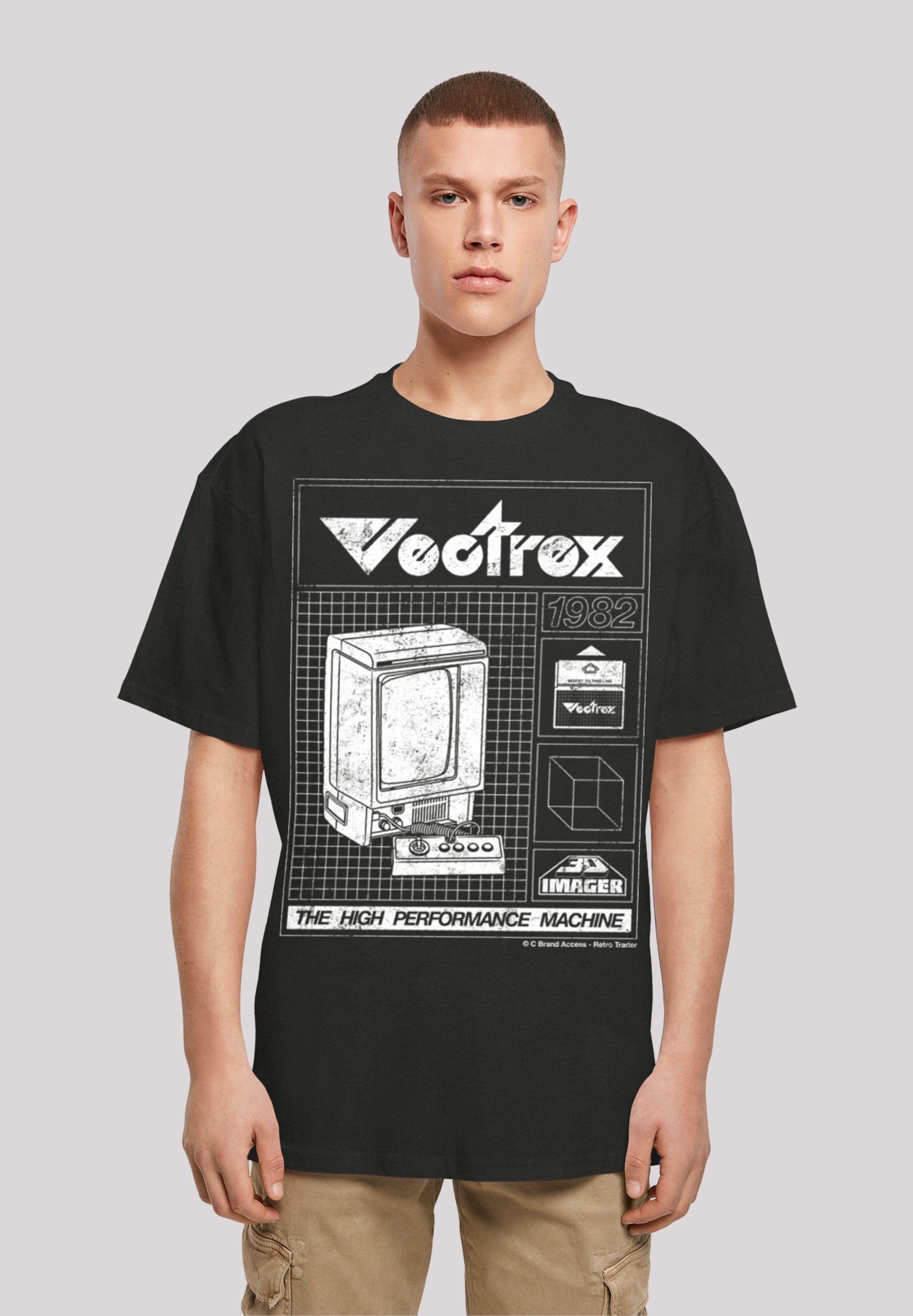 F4NT4STIC SEVENSQUARED Vectrex Gaming Print schwarz 1982 T-Shirt Retro