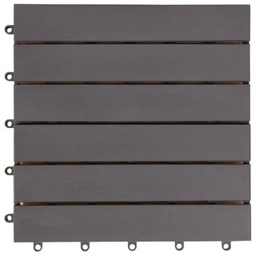 Teppichboden Terrassenfliesen 20 Stk. Grau 30 x 30 cm Massivholz Akazie, vidaXL, Höhe: 240 mm