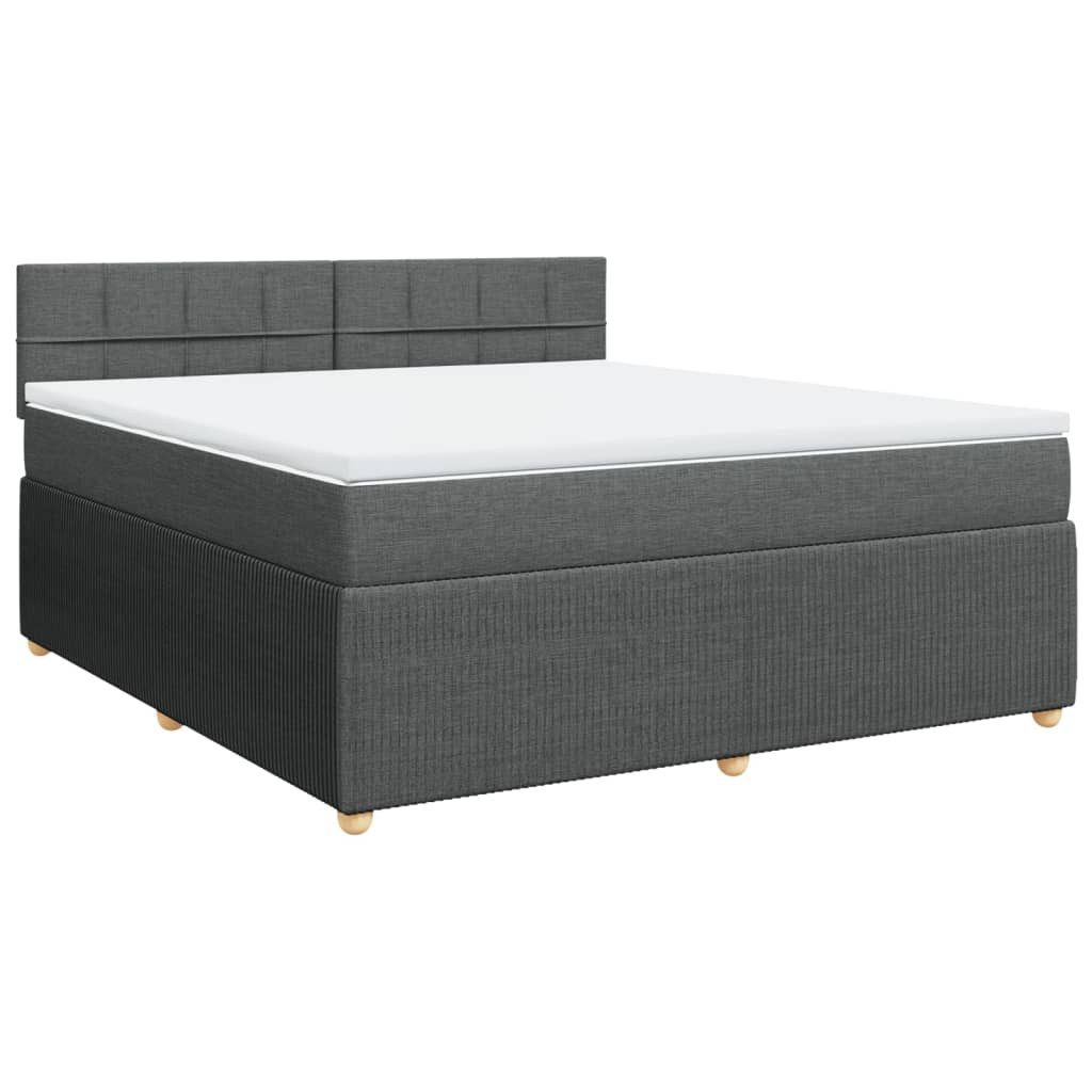Bett Boxspringbett mit Matratze Dunkelgrau 180x200 cm Stoff