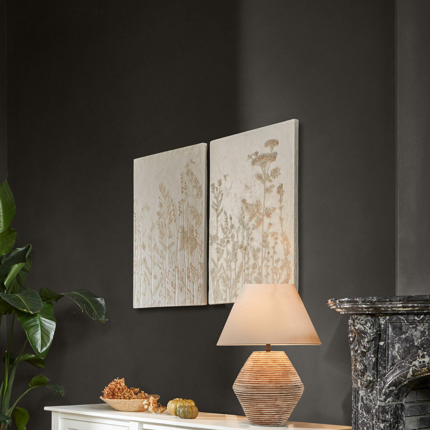 Mirabeau Wanddekoobjekt Bild 2er Set Almahara weiß/creme – Bild 3 von 5