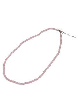 Firetti Collier Schmuck Geschenk Halsschmuck Halskette Edelstein Farbstein Quarz, Made in Germany - mit Rosenquarz