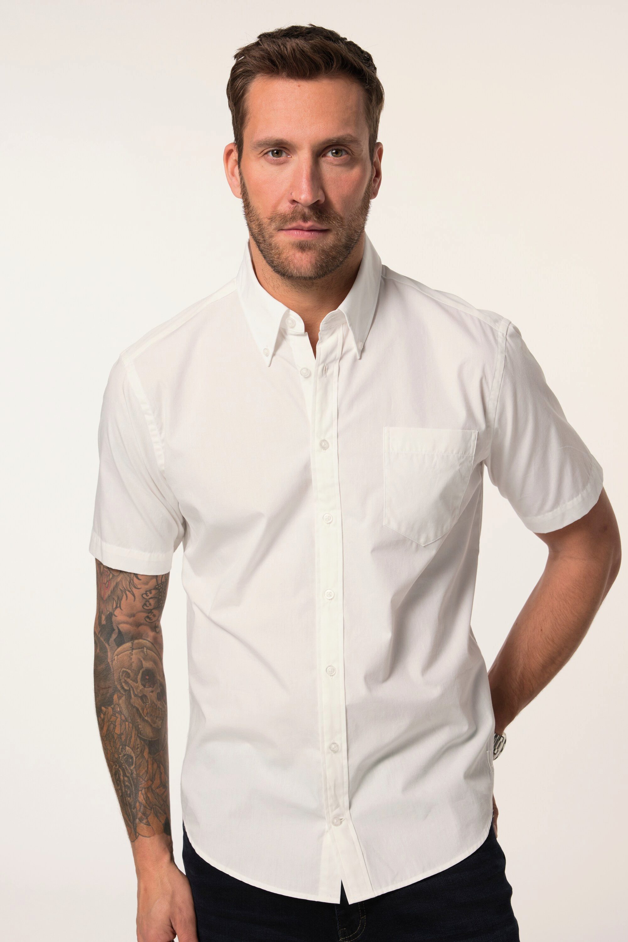 Kurzarmhemd JP1880 Hemd Halbarm Buttondown-Kragen Modern Fit