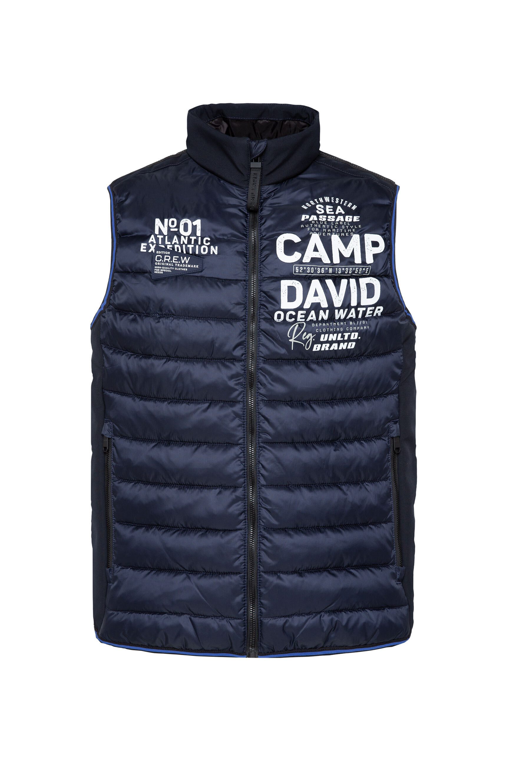 CAMP DAVID Steppweste mit Windfangleiste